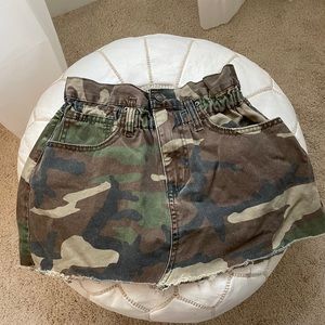 Forever 21 Camo Mini Skirt with Elastic Waistband